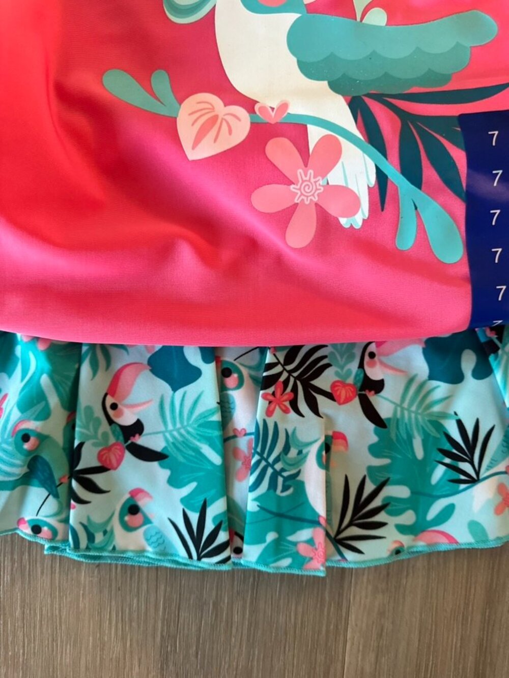 UV SKINZ UPF 50+ girls 3-piece swim set swimsuit skirt size 7 - Picture 3 of 4